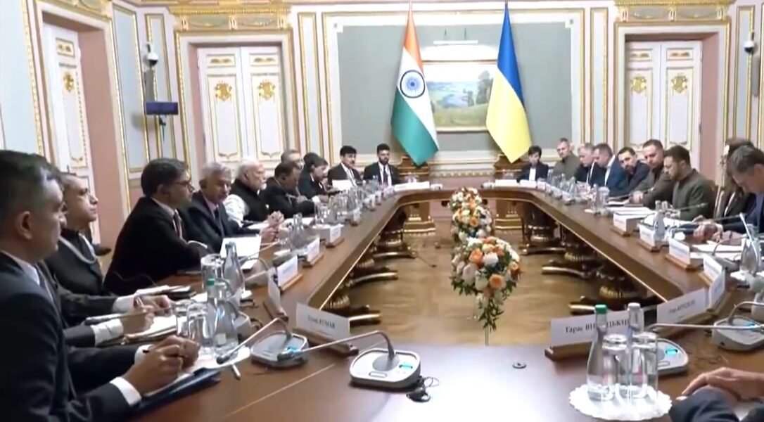 PM Modi and Ukrainian President Zelensky hold delegation level meeting at Mariinsky Palace in Kyiv