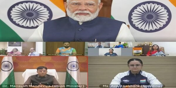 PM Modi interacts with Indian athletes participating in Paris Paralympics