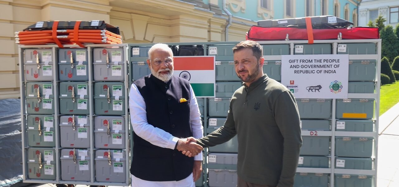 PM Modi today gifted four 'BHISHMA (India Health Initiative for Cooperation, Benefit and Friendship) Cubes' to the Government of Ukraine