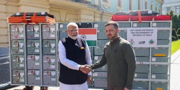 PM Modi today gifted four 'BHISHMA (India Health Initiative for Cooperation, Benefit and Friendship) Cubes' to the Government of Ukraine