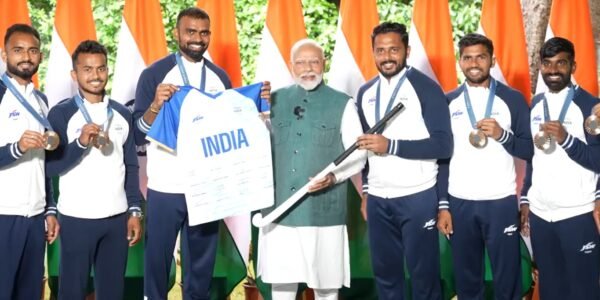 PM Modi meets the Indian contingent participating in Paris Olympics 2024 at his residence
