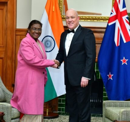President Draupadi Murmu held bilateral talks with the Prime Minister and Deputy Prime Minister of New Zealand