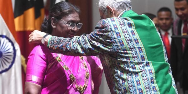 President Draupadi Murmu was awarded the Grand Collar of the Order, the highest civilian honor of Timor Leste country