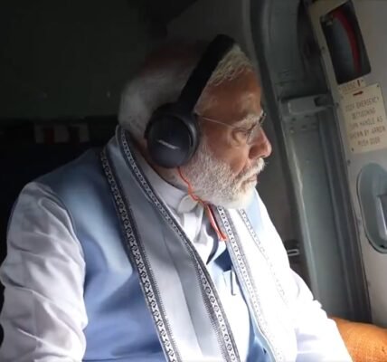 Prime Minister Narendra Modi conducted an aerial survey of landslide-hit areas in Wayanad, Kerala.
