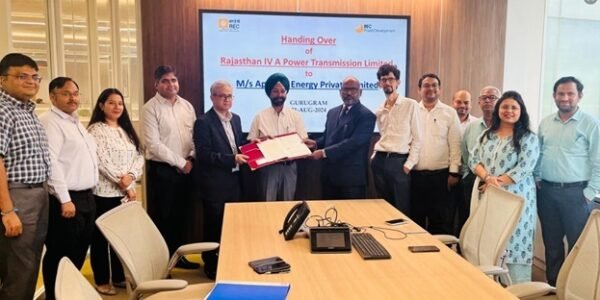 RECPDCL handed over Rajasthan IV-A Power Transmission Limited to Ms Apravata Energy Pvt. Ltd.