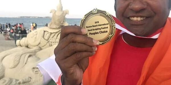 Sand artist Sudarshan Patnaik met PM Narendra Modi at Parliament