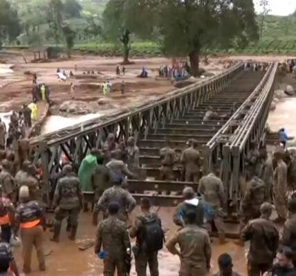 Search and rescue operations continue in landslide-hit areas in Kerala's Wayanad, Army builds Bailey bridge