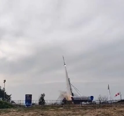 Space Zone India in collaboration with Martin Group launched India's first reusable hybrid rocket Rumi-1 from Chennai
