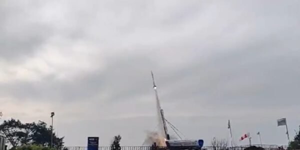 Space Zone India in collaboration with Martin Group launched India's first reusable hybrid rocket Rumi-1 from Chennai
