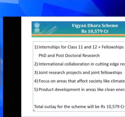 Union Cabinet approved the scheme ‘Vigyan Dhara’ of the Department of Science and Technology