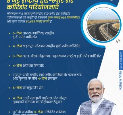 Union Cabinet approves eight road corridor projects worth Rs 50,655 crore