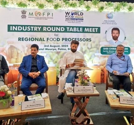 Union Minister Chirag Paswan participated in the 'Industry Round Table Meeting' with representatives of agro-food processing industry in Patna