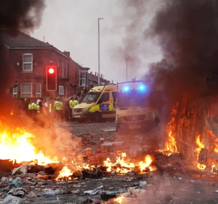 Violent clashes broke out in several cities after the murder of three girls in Britain