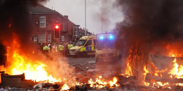 Violent clashes broke out in several cities after the murder of three girls in Britain