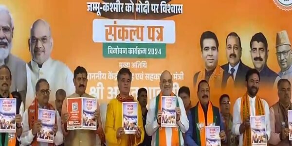 BJP leader Amit Shah released the party's manifesto for the Jammu and Kashmir assembly elections