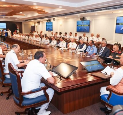 Defence Minister Rajnath Singh addresses the 2nd edition of 'Naval Commanders' Conference' 2024 in New Delhi
