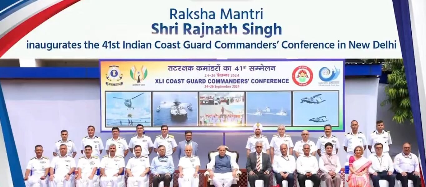 Defence Minister Rajnath Singh inaugurated the 41st Indian Coast Guard Commanders' Conference in New Delhi
