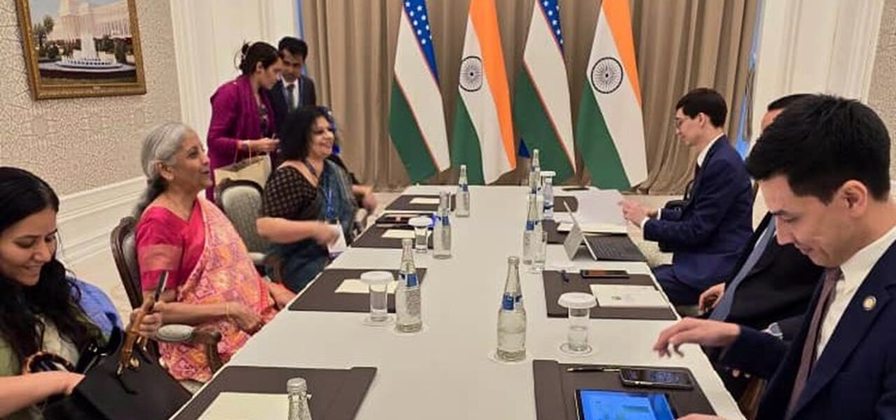 Finance Minister Nirmala Sitharaman meets Laziz Kudratov, Minister of Investment, Industry and Trade of Uzbekistan