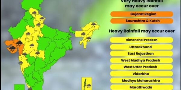 IMD issued a warning of heavy rains in the western, central and southern parts of the country