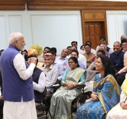 PM Modi interacted with National Teachers Award winners at his residence at 7, Lok Kalyan Marg today