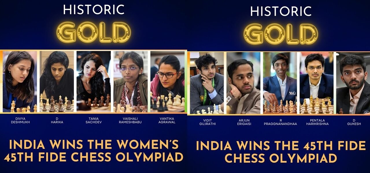 PM Modi praised the Indian team for winning gold in both the open and women's categories in the 45th Chess Olympiad