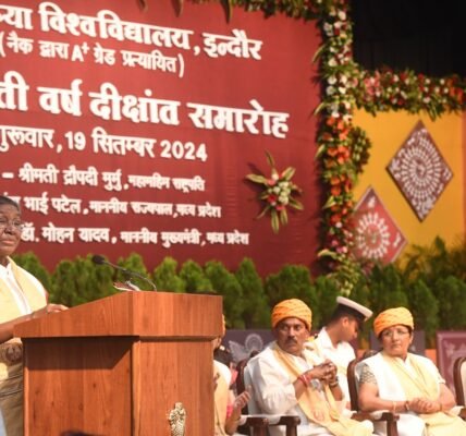 President Draupadi Murmu attended the 14th convocation of Devi Ahilya Vishwavidyalaya in Indore