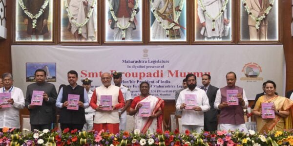 President Draupadi Murmu attended the centenary celebrations of Maharashtra Legislative Council in Mumbai today