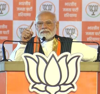 Prime Minister and senior BJP leader Narendra Modi today launched BJP's election campaign for Haryana Assembly elections from Kurukshetra