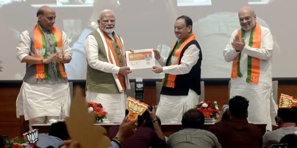 Senior BJP leader and Prime Minister Narendra Modi launched the party's membership drive in New Delhi