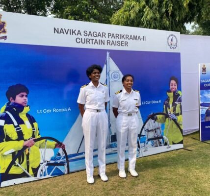 Two officers of the Indian Navy will circumnavigate the world under the Navika Sagar Parikrama campaign