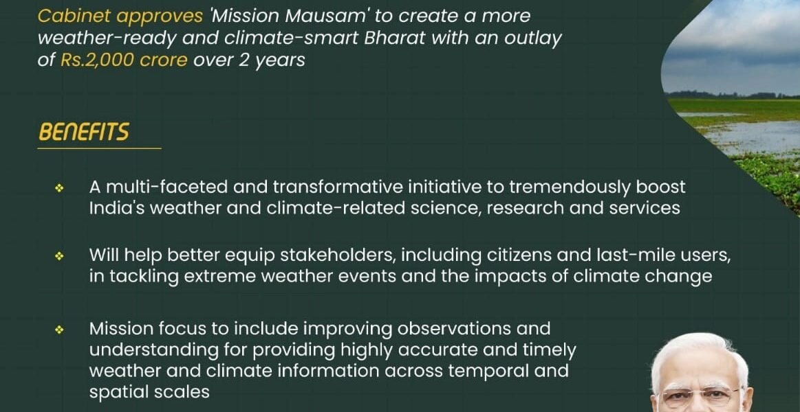 Union Cabinet today approved 'Mission Mausam' with an outlay of Rs 2,000 crore for the next two years