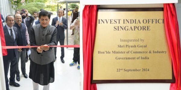 Union Commerce and Industry Minister Piyush Goyal today inaugurated the new office of Invest India in Singapore