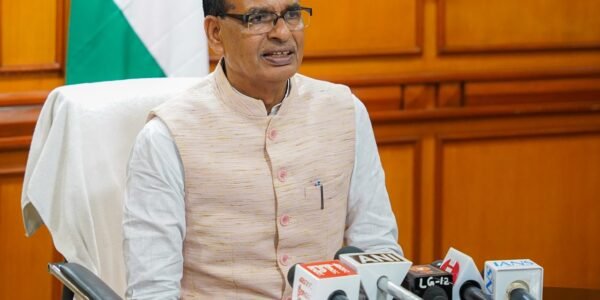 Union Minister Shivraj Singh Chauhan today held a press conference in Pusa, New Delhi regarding Prime Minister Narendra Modi's program in Jamshedpur