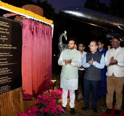 Civil Aviation Minister Kinjarapu Ram Mohan Naidu inaugurated the Aviation Park in the Ministry premises