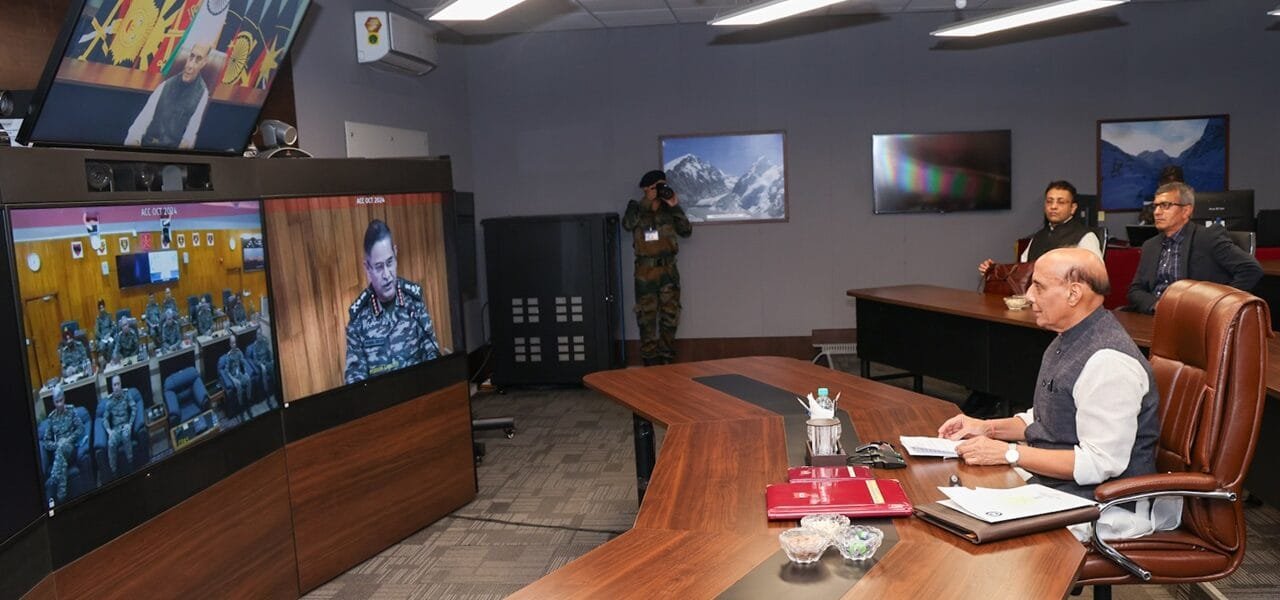 Defence Minister Rajnath Singh addressed senior military officers at the Army Commanders' Conference