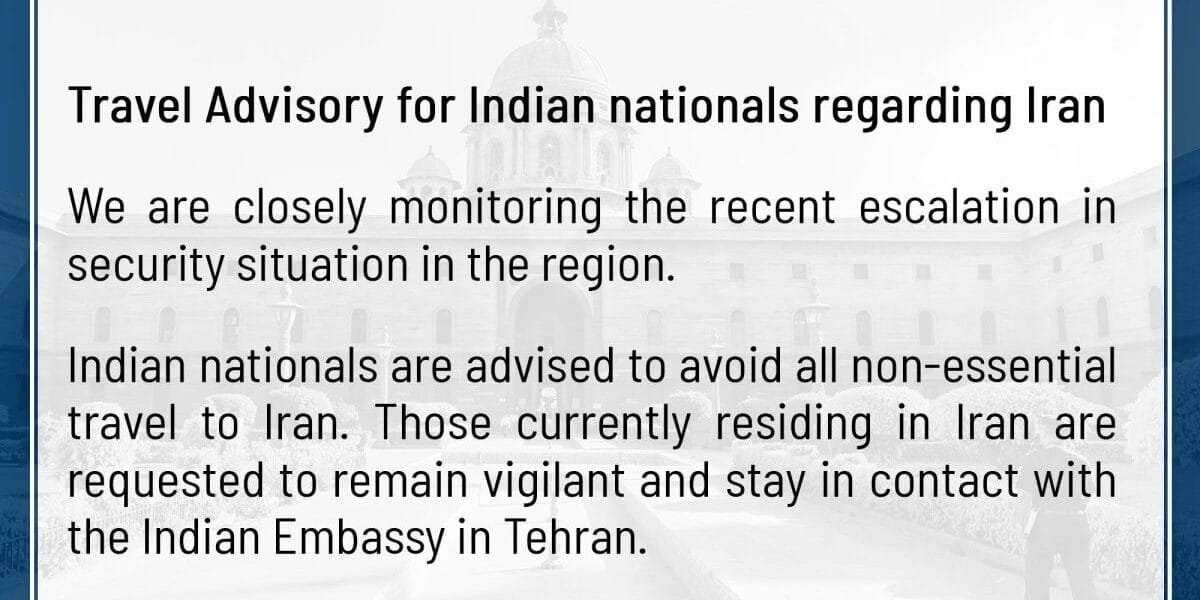 Foreign Ministry advises Indian citizens to avoid travelling to Iran