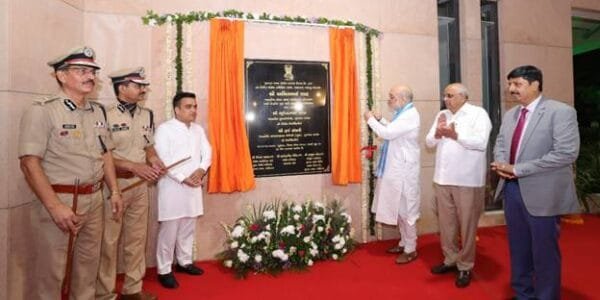 Home Minister Amit Shah inaugurated the newly constructed Police Commissioner's Office in Ahmedabad at a cost of ₹140 crore