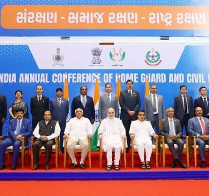 Home Minister Amit Shah today addressed the 14th All India Home Guards and Civil Defence Conference in Gandhinagar, Gujarat
