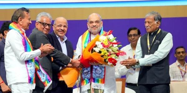 Home Minister Amit Shah today addressed the 'Golden Centenary Festival' of Ahmedabad District Cooperative (ADC) Bank as the Chief Guest