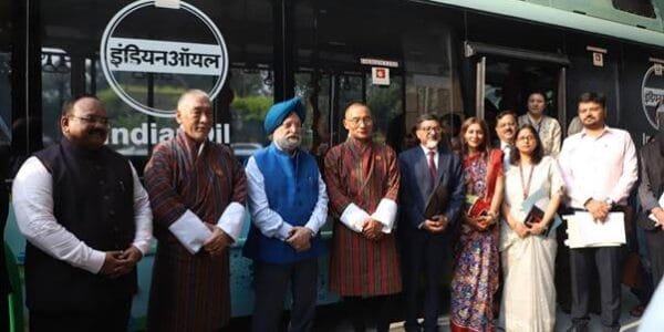India demonstrates green hydrogen fuel cell bus to Bhutan PM Tshering Tobgay and his delegation