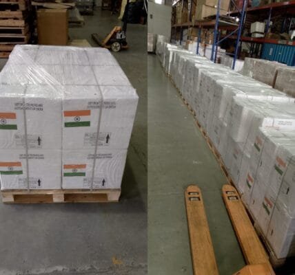 India sends first consignment of 300 tonnes of medicines and food items as humanitarian aid to Palestine
