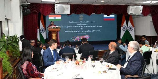 Indian Embassy in Moscow hosts dinner for Indian delegates of BRICS Business Forum to strengthen India-Russia business ties