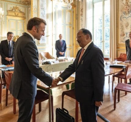 National Security Advisor Doval meets French President Macron