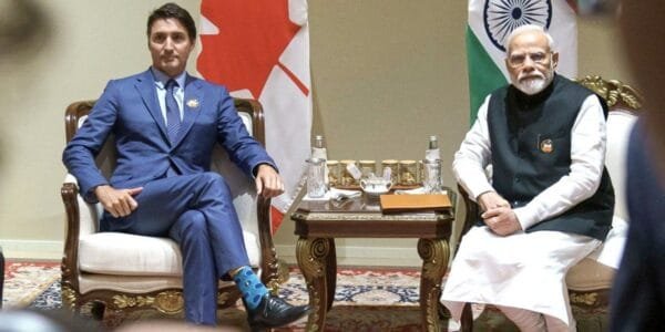 PM Narendra Modi meets Canadian PM Justin Trudeau in Laos