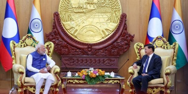 PM Narendra Modi meets President of Lao PDR