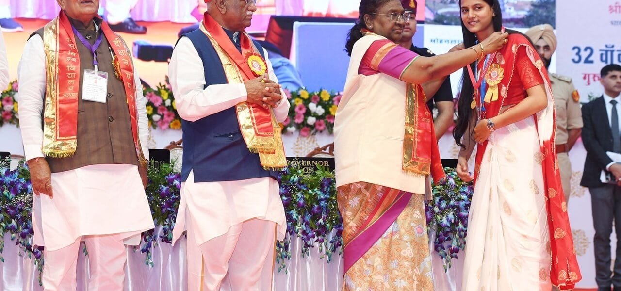 President Draupadi Murmu addressed the 32nd convocation of Mohanlal Sukhadia University