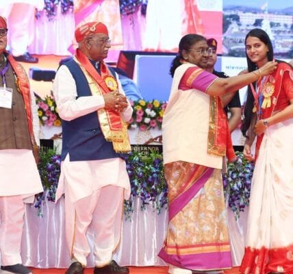 President Draupadi Murmu addressed the 32nd convocation of Mohanlal Sukhadia University