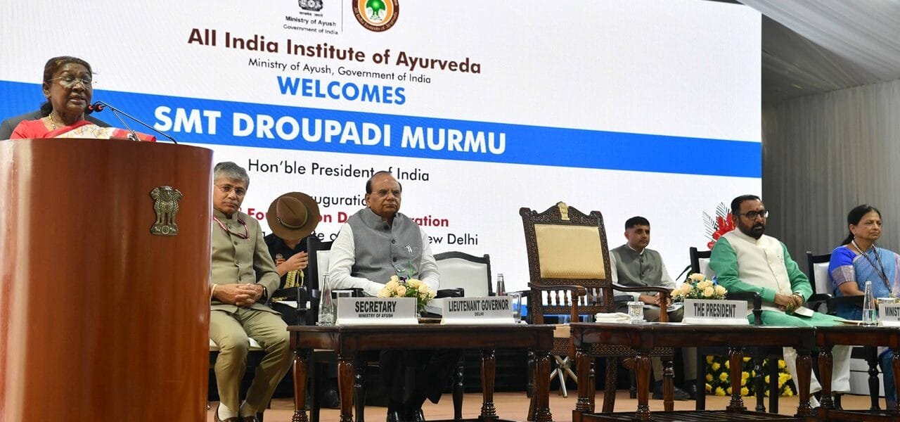 President Draupadi Murmu attended the 7th Foundation Day celebrations of All India Institute of Ayurveda
