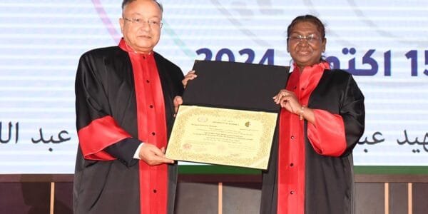 President Draupadi Murmu conferred honorary doctorate by Algeria's Scientific and Technological Centre, Shaheed Ihdaden Abdelhafid University