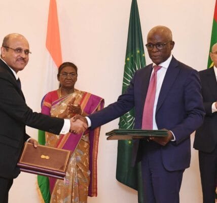 President Draupadi Murmu holds bilateral talks with Mauritania's President Mohamed Ould Ghazouani; four MoUs signed between the two countries